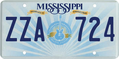 MS license plate ZZA724