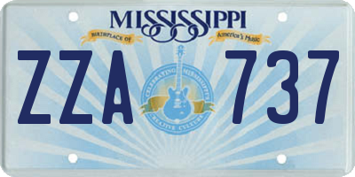 MS license plate ZZA737