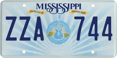 MS license plate ZZA744