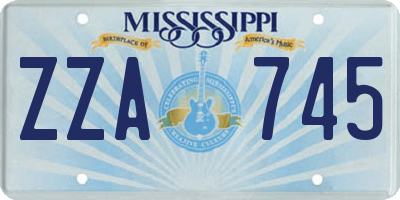 MS license plate ZZA745