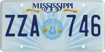 MS license plate ZZA746