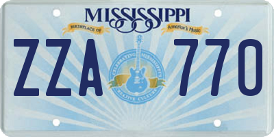 MS license plate ZZA770
