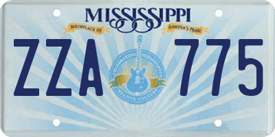 MS license plate ZZA775