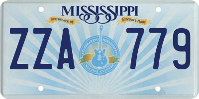 MS license plate ZZA779