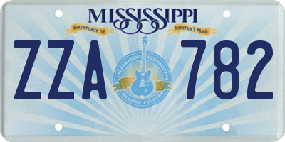 MS license plate ZZA782