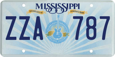 MS license plate ZZA787