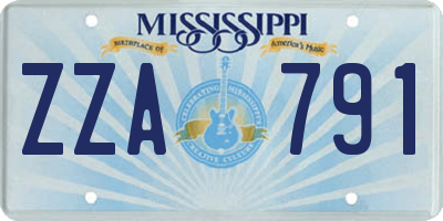 MS license plate ZZA791