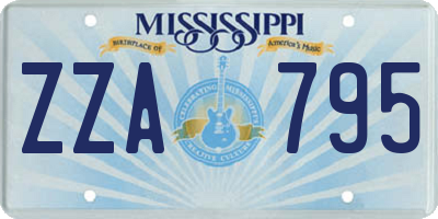 MS license plate ZZA795