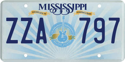 MS license plate ZZA797