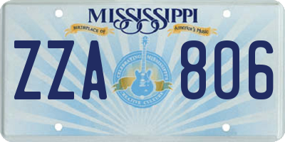 MS license plate ZZA806