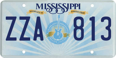 MS license plate ZZA813