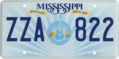 MS license plate ZZA822