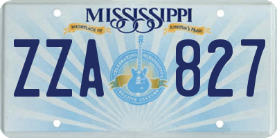MS license plate ZZA827
