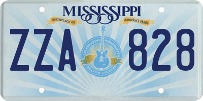MS license plate ZZA828