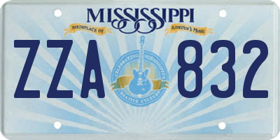 MS license plate ZZA832
