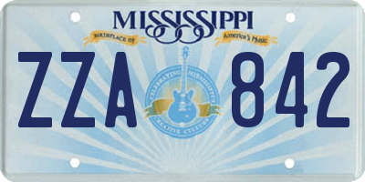 MS license plate ZZA842
