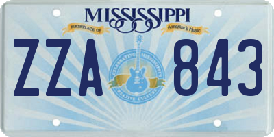 MS license plate ZZA843