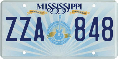 MS license plate ZZA848
