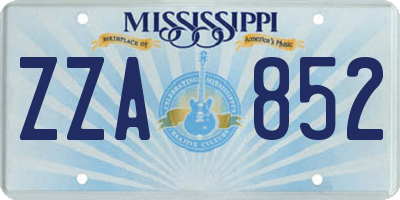 MS license plate ZZA852