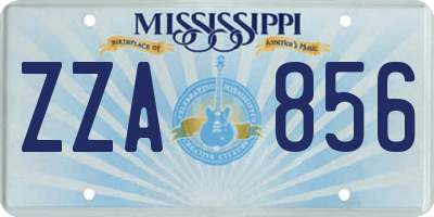 MS license plate ZZA856