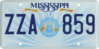 MS license plate ZZA859