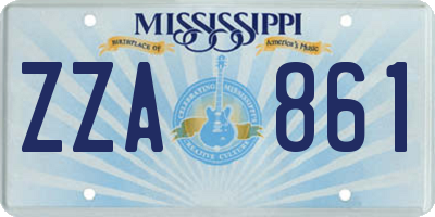 MS license plate ZZA861