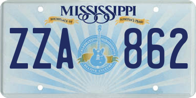 MS license plate ZZA862