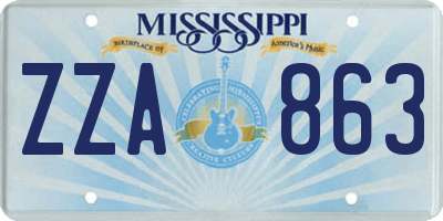 MS license plate ZZA863