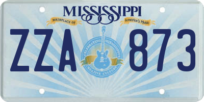 MS license plate ZZA873