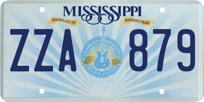 MS license plate ZZA879