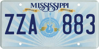 MS license plate ZZA883