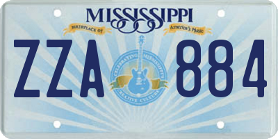 MS license plate ZZA884