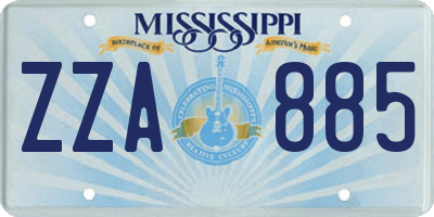 MS license plate ZZA885