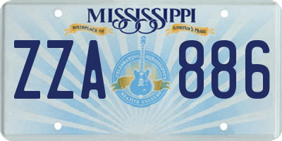 MS license plate ZZA886