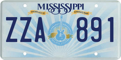 MS license plate ZZA891