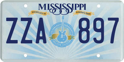 MS license plate ZZA897