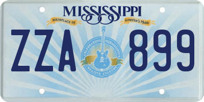 MS license plate ZZA899