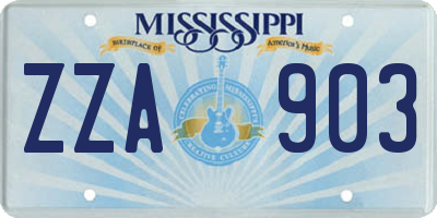 MS license plate ZZA903