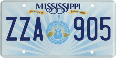 MS license plate ZZA905