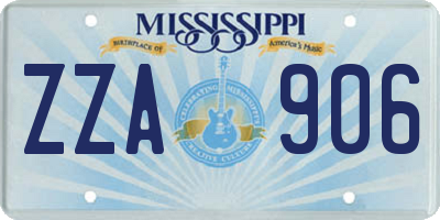 MS license plate ZZA906