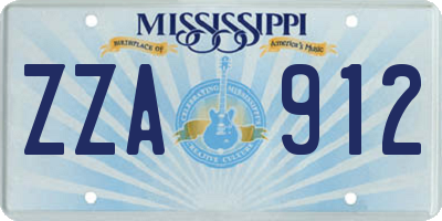 MS license plate ZZA912