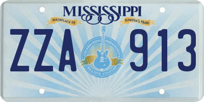 MS license plate ZZA913