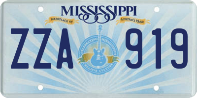 MS license plate ZZA919
