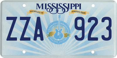 MS license plate ZZA923
