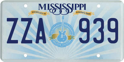 MS license plate ZZA939