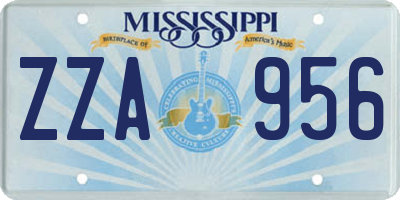 MS license plate ZZA956
