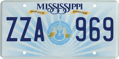 MS license plate ZZA969