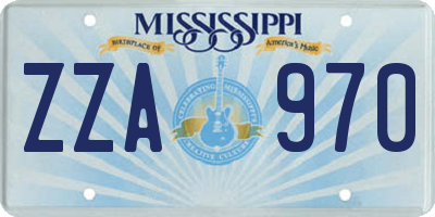 MS license plate ZZA970