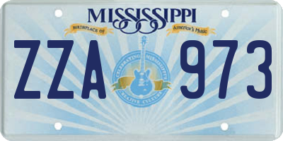 MS license plate ZZA973