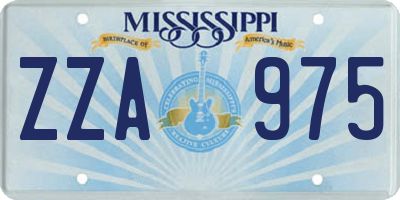MS license plate ZZA975